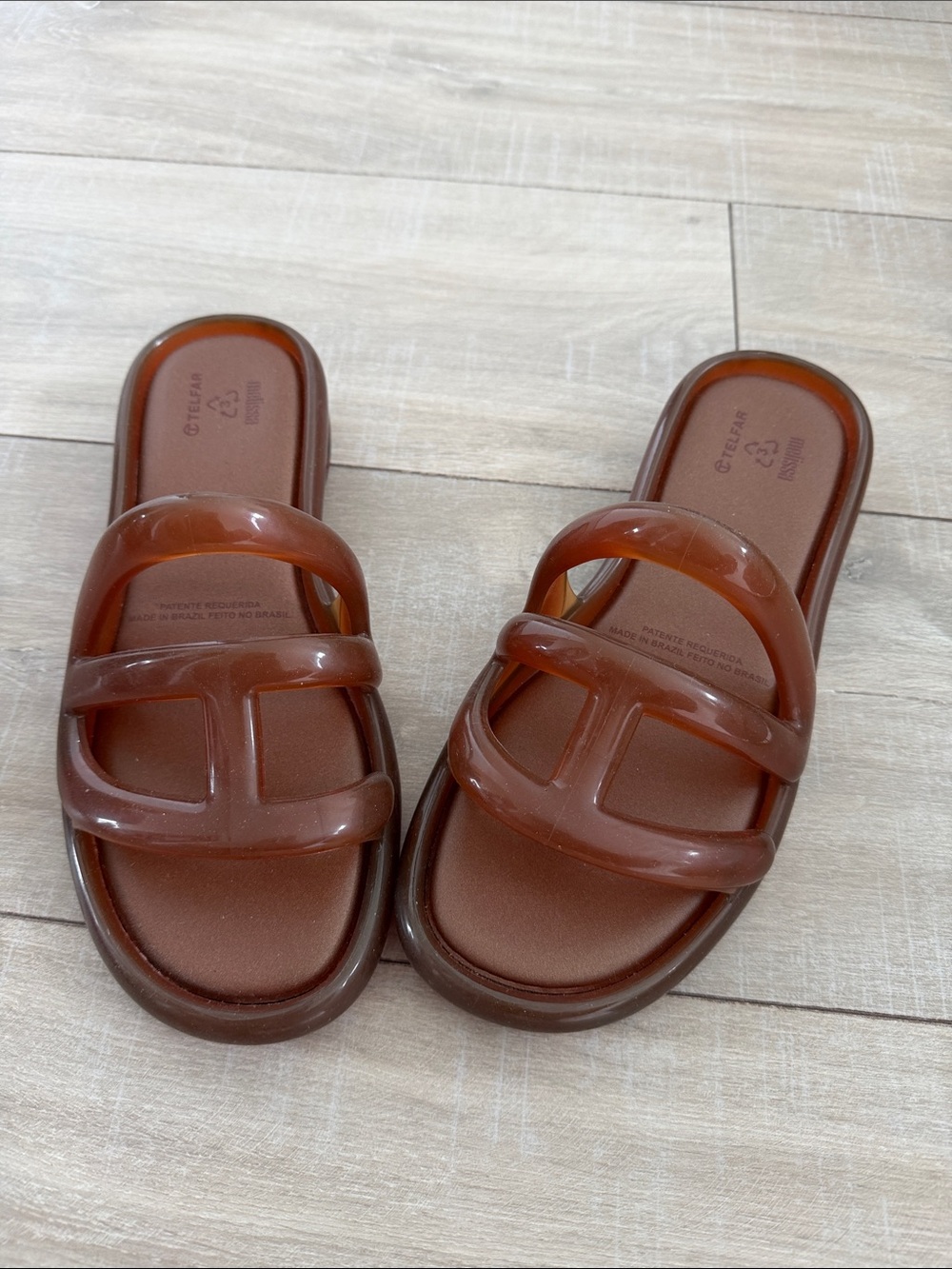 Women’s Telfar x Melissa Brown Slide Sandals - Comfortable Jelly Straps
